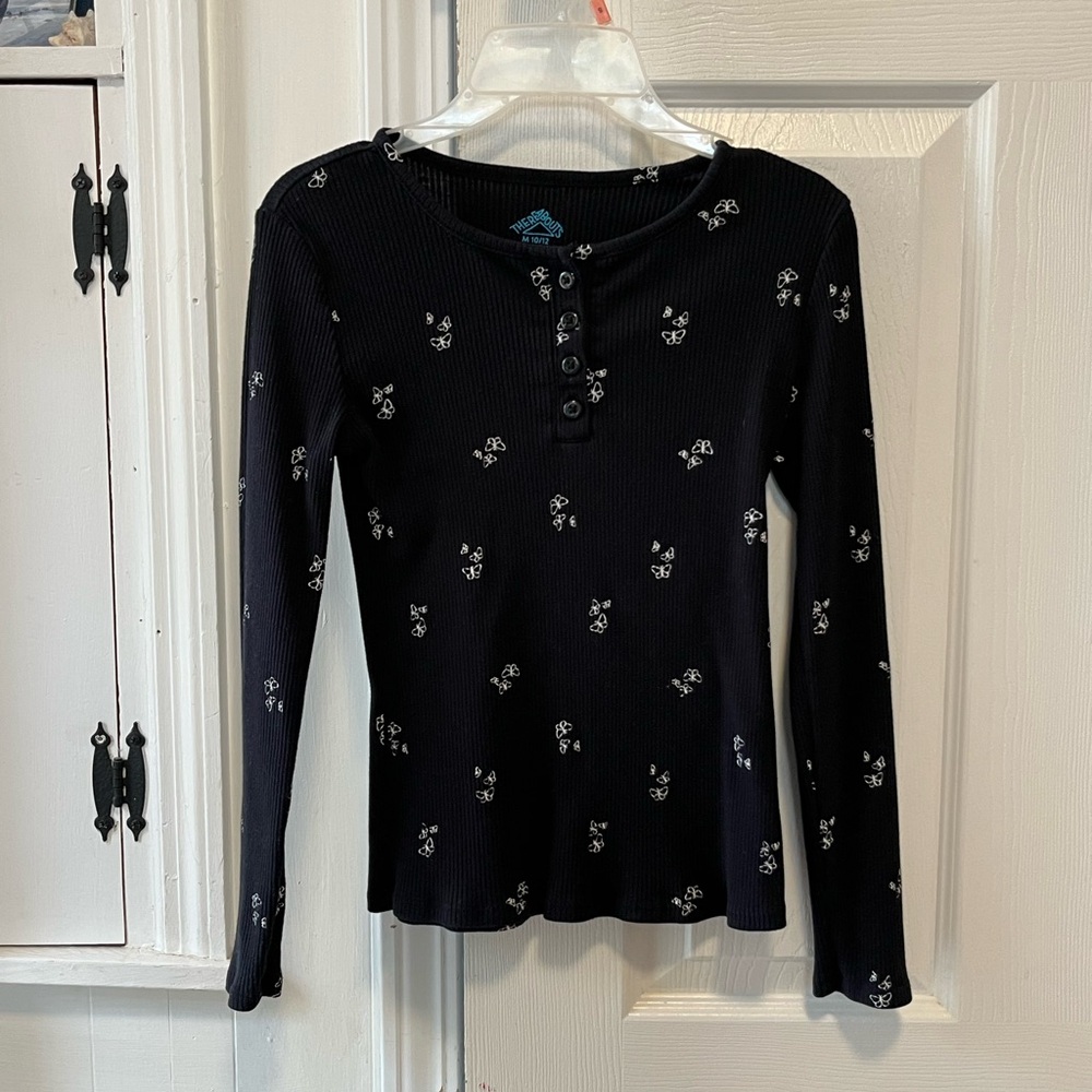 Black Long Sleeve Kids Tee